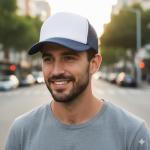 Gelante Sublimation Blank Trucker Hats - White/Navy