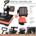 5 in 1 Combo Heat Press Machine - 12x15" Sublimation