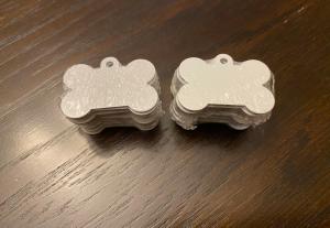 100 Pack Glossy White Aluminum Dog Bone Tags