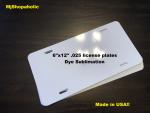 100 White Aluminum License Plate Blanks 6" x 12