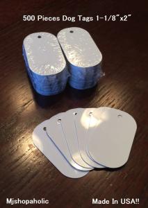 500 Pack Glossy White Aluminum Dog Tag Blanks