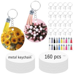 160 Pcs Double-Sided Aluminum Keychain Blanks