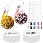 160 Pcs Double-Sided Aluminum Keychain Blanks