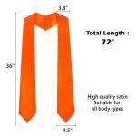 Orange Satin Sublimation Graduation Stole for Class of 2025