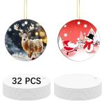 32 Metal Sublimation Ornaments for DIY Christmas
