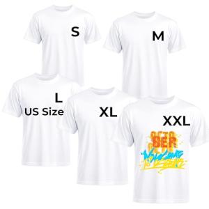Joyclub 5 Pack White Polyester T-Shirts for Sublimation