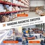 36" Heavy-Duty Magnetic Sweeper with 67 LBS Lift