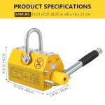 Heavy Duty Magnetic Lifter, 3300Lbs Capacity