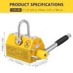 Heavy Duty Magnetic Lifter, 2200Lbs Capacity