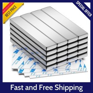 20 Pack Strong Neodymium Lifting Magnets 60x10x3mm