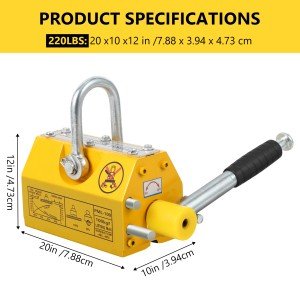 Heavy-Duty Magnetic Lifter – 220LBS to 2200LBS