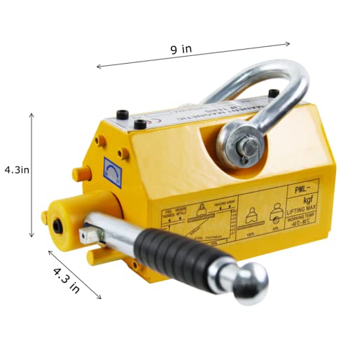 1320 Lbs Magnetic Lifter with Release for Steel
