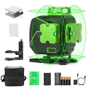 Huepar 4x360° Laser Level with Magnetic Bracket