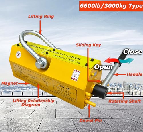 INTSUPERMAI Steel Magnetic Lifter 6600LB Heavy Duty Lift