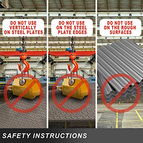 1320 Lbs Magnetic Lifter with Release for Steel