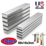 10PCS N52 Strong Neodymium Lifting Magnets 60x10mm