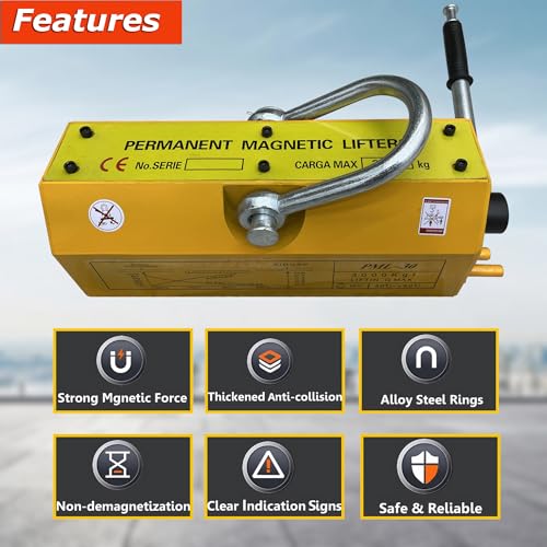 INTSUPERMAI Steel Magnetic Lifter 6600LB Heavy Duty Lift