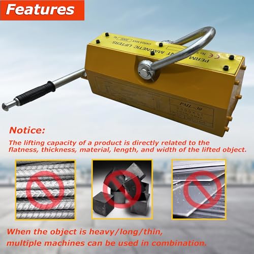 INTSUPERMAI Steel Magnetic Lifter 6600LB Heavy Duty Lift