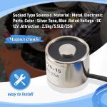 12V Electric Lifting Magnet, 2.5Kg Capacity