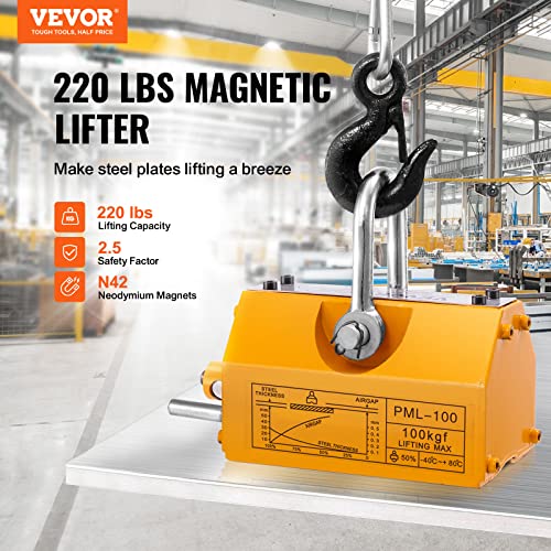 VEVOR 220lbs Pulling Capacity Lifting Magnet with Release