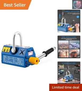 880lb/400kg Permanent Magnetic Lifter Magnet Lifting Hoist with Handle, 2.5X ...