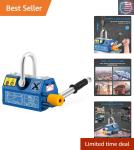 880lb/400kg Permanent Magnetic Lifter Magnet Lifting Hoist with Handle, 2.5X ...