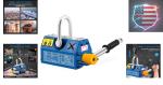 880lb/400kg Permanent Magnetic Lifter Magnet Lifting Hoist with Handle, 2.5X ...
