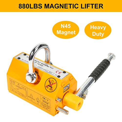 400KG Permanent Steel Magnetic Lifter Crane - Yellow