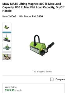 Mag-Mate PNL0800 PowerLift Rare Earth Magnet 800#