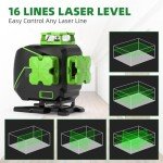 Huepar 4x360° Laser Level with Magnetic Bracket