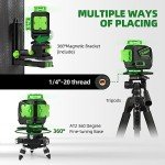 Huepar 4x360° Laser Level with Magnetic Bracket