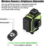 Seesii 4D Green Beam Laser Level with Magnetic Base