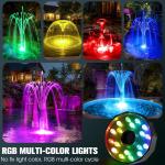 Submersible Pump RGB Pond Filter System Kits,3-In-1 Pond Filter Fountain with Co