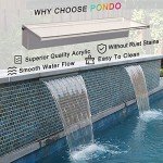 24" LED Lighted Acrylic Pool Waterfall Fountain