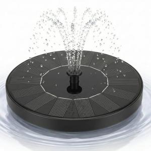 AUSTRAM Solar Fountain for Bird Bath 3W with 6 Spray Nozzles, Birdbath Bubbler Spray, Small Pump for Bird Bath, Solar Water Fountain, Floating Pump for Pond, Pool, Garden, Fish Tank, and Outdoor Use