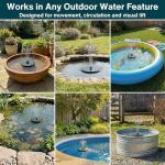 AUSTRAM Solar Fountain for Bird Bath 3W with 6 Spray Nozzles, Birdbath Bubbler Spray, Small Pump for Bird Bath, Solar Water Fountain, Floating Pump for Pond, Pool, Garden, Fish Tank, and Outdoor Use