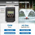 Pond Fountain Aerator 1HP 750W 110V/15000 GPH Floating Fountain Pump, 120FT Powe