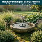 AUSTRAM Solar Fountain for Bird Bath 3W with 6 Spray Nozzles, Birdbath Bubbler Spray, Small Pump for Bird Bath, Solar Water Fountain, Floating Pump for Pond, Pool, Garden, Fish Tank, and Outdoor Use