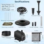 Floating Pond Fountain with RGB LED Lights