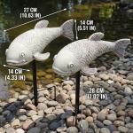 Set of 2 Large Koi Fish Pond Statues