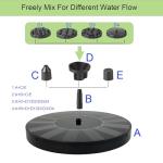 Vumyhuby Solar Bird Bath Fountain with 6 Nozzles