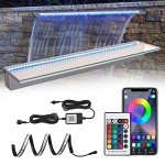 36'' APP Control RGB LED Waterfall Fountain