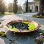 Vumyhuby Solar Bird Bath Fountain with 6 Nozzles
