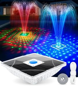 Solar Floating Fountain with Light Show for Pools
