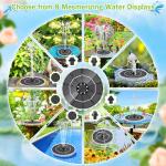 Solar Bird Bath Fountain with LED Lights & Nozzles