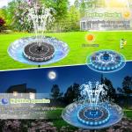 Solar Bird Bath Fountain with LED Lights & Nozzles