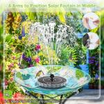 Solar Bird Bath Fountain with LED Lights & Nozzles
