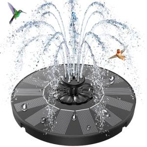 Solar-Powered Bird Bath Fountain with 7 Nozzles
