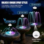 Solar Bird Bath Fountain Pump with LED Light