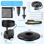 Anfraer LED Floating Pond Fountain, 660GPH RGB